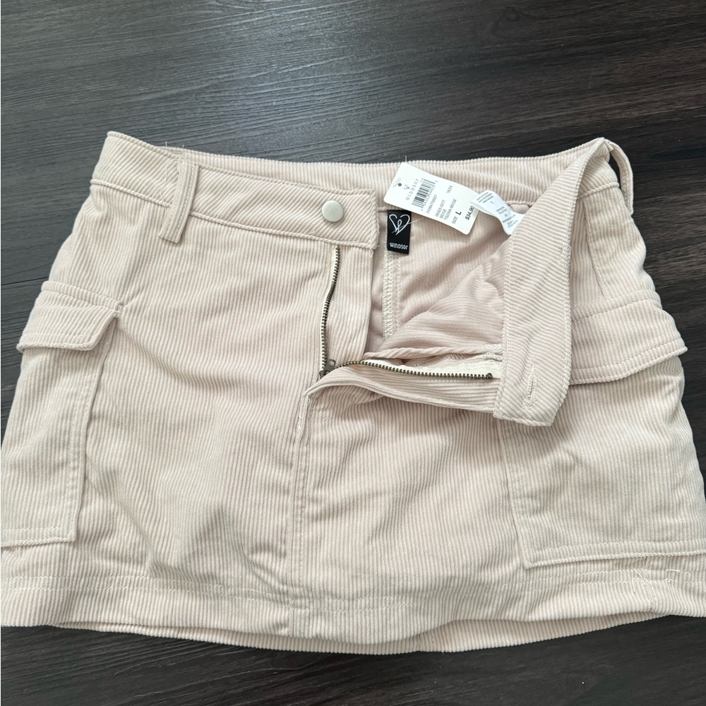 Windsor Beige Corduroy Skirt